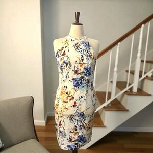 Venus Women's Dress White With Flowers And Butterflies Multicolor Size Medium